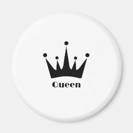 Anpassningsbar Queen Text Black Färg Krona Image Magnet