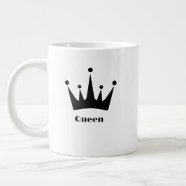 Anpassningsbar Queen Text Black Krona Image Specia Jumbo Mugg