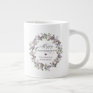 Anpassningsbar Quinceanera Birthday Gift Lila Lila Jumbo Mugg