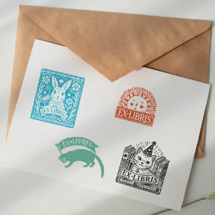 Anpassningsbar Rabbit Bunny Exlibris Stämpel