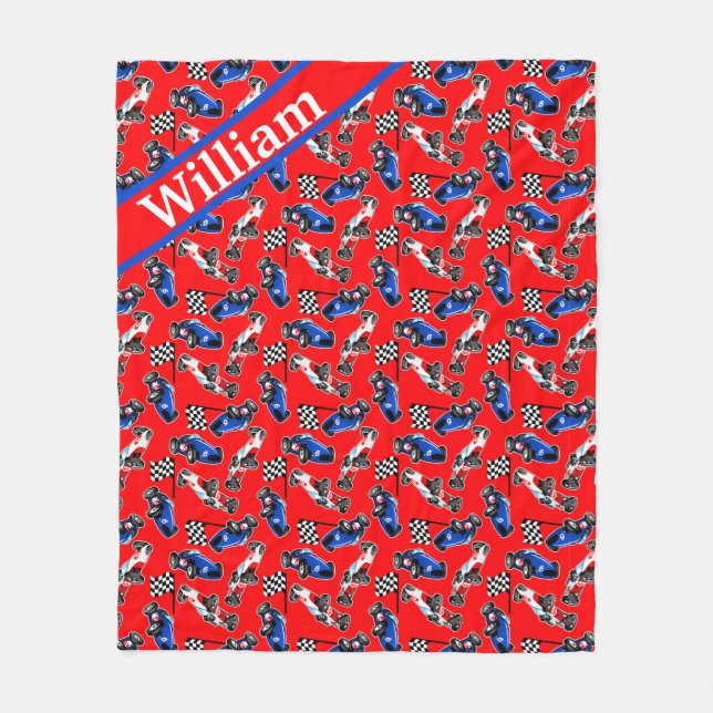 Anpassningsbar Racecar Fleecefilt (Framsidan)