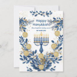 Anpassningsbar Radiant Hanukkah Blooms Julkort
