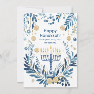 Anpassningsbar Radiant Hanukkah Blooms Julkort