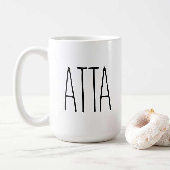 Anpassningsbar RAE DUNN inspirerade ATTA Coffee Mu Kaffemugg (Med munk)