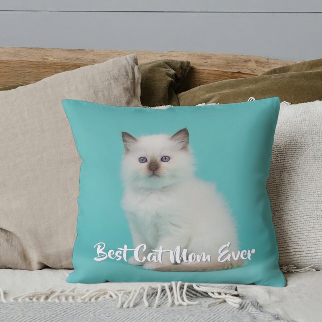 Anpassningsbar Ragdoll Kitten Photo Kudde (Custom Ragdoll Kitten Photo Throw Pillow)