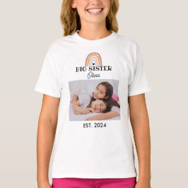Anpassningsbar Rainbow Big Sister med foto T Shirt