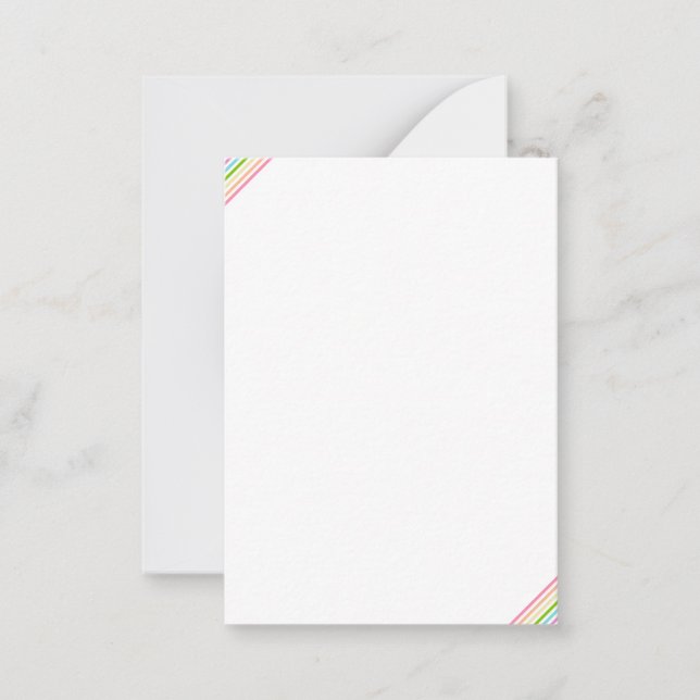 Anpassningsbar Rainbow Färg Rand Elegant minimalis Anteckningskort (Framsida)