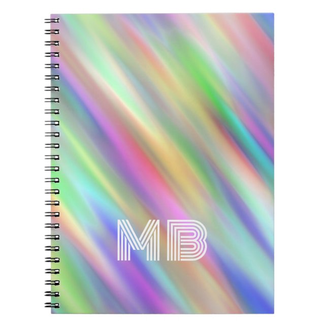 Anpassningsbar Rainbow Färg Stripe Tie Dye Art Mön Anteckningsbok (Framsidan)