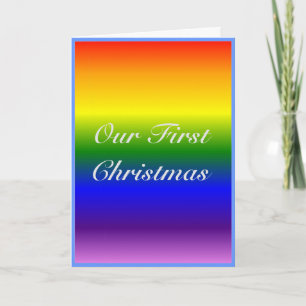 Anpassningsbar Rainbow flagga HBT-familjen Första Helgkort