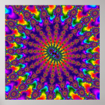 Anpassningsbar Rainbow Fractal Burst Poster