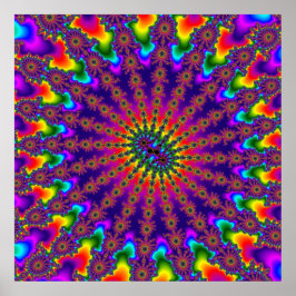 Anpassningsbar Rainbow Fractal Burst Poster