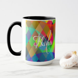 Anpassningsbar Rainbow Harlequin med färglös rök Mugg