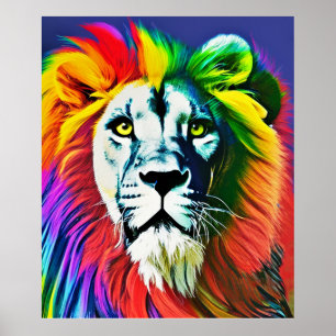 Anpassningsbar Rainbow Lejon Poster, Personlig Rag Poster