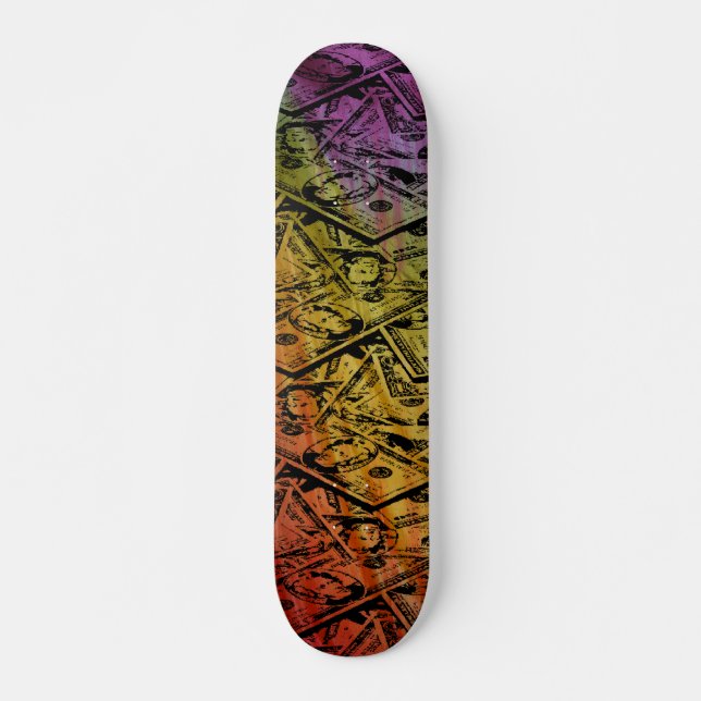 Anpassningsbar Rainbow Money Skateboard (Framsida)