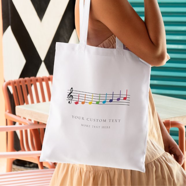 Anpassningsbar Rainbow Musik noter Teacher Elegant Tygkasse (Skapare uppladdad)