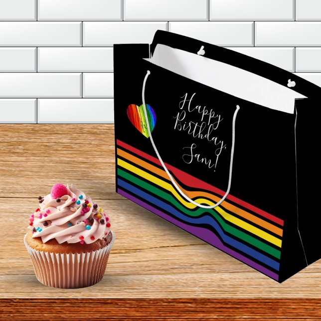 Anpassningsbar Rainbow Pride Heart Gift Bag (Skapare uppladdad)