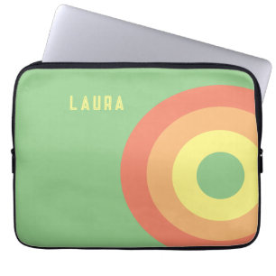 Anpassningsbar Rainbow Target bärbar dator - grönt Laptop Fodral