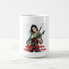 Anpassningsbar Rainbow Warrior Girl Guitarist Art  Kaffemugg