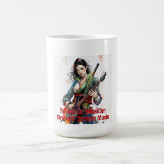 Anpassningsbar Rainbow Warrior Girl Guitarist Art  Kaffemugg