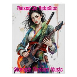 Anpassningsbar Rainbow Warrior Girl Guitarist Art  Perfect Poster