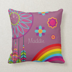 Anpassningsbar Rainbow World Cute Caticorn Rosa Kudde