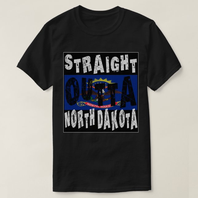 ANPASSNINGSBAR Rak Outta North Dakota Memee Tee (Design framsida)