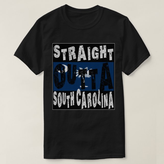 ANPASSNINGSBAR Rak Outta South Carolina Meme Tee (Design framsida)