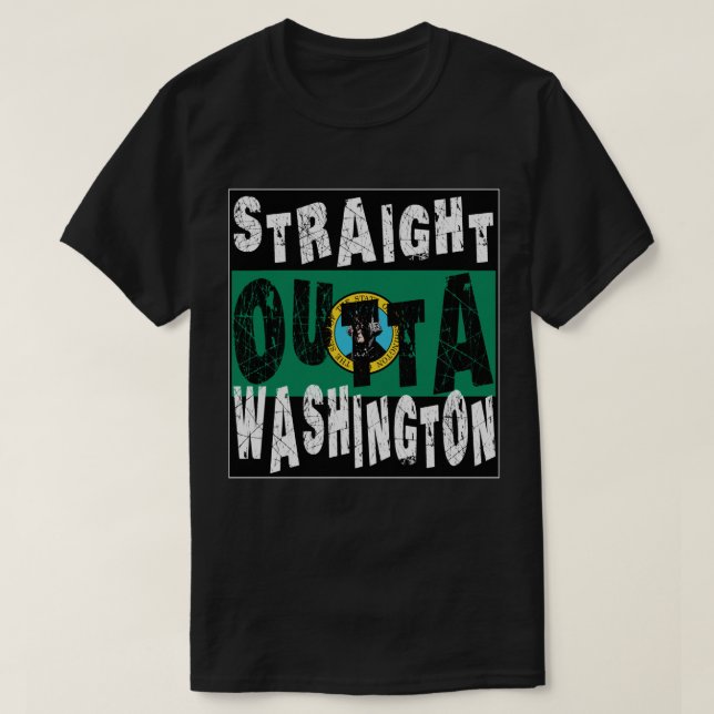 ANPASSNINGSBAR Rak Outta Washington-medlem T Shirt (Design framsida)