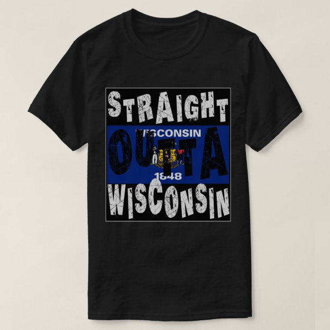 ANPASSNINGSBAR Rak Outta Wisconn-medlem T Shirt (Design framsida)