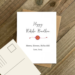 anpassningsbar Raksha bandhan, lycklig rakhi-kort, Helg Vykort