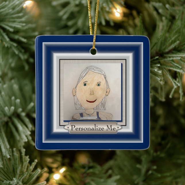 Anpassningsbar Ram för att lägga till din bild ell Julgransprydnad Keramik (Träd)