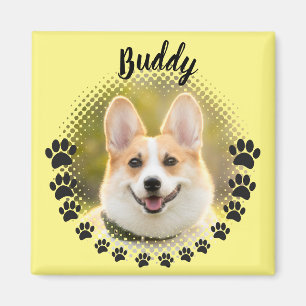 Anpassningsbar Ram Hund Porträtt Namn Magnet