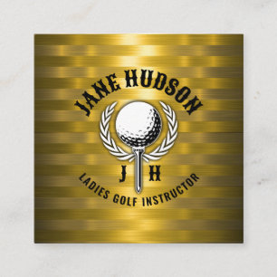 Anpassningsbar Rand Golf Monogram Design Fyrkantigt Visitkort