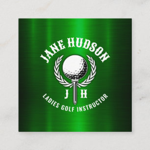 Anpassningsbar Rand Golf Monogram Design Fyrkantigt Visitkort