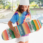 Anpassningsbar Rand Personlig Namn Mini Skateboard Bräda 18,5 Cm<br><div class="desc">Anpassningsbar Namn Skateboard i Rand med färgstark stambakgrund i Personlig har personligen namn i modern typografi på en färgstark, strimlad bakgrund i grönt, orange, rött och vitt. Anpassa genom att redigera texten i textrutan. Ge en anpassningsbar har gjort en gåva, skateboard-personlig till din favoritskateboarder för jul, födelsedag eller din BFF....</div>