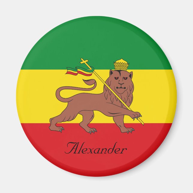 Anpassningsbar Rastafariska Flagga av Etiopien Lej Magnet (Framsidan)