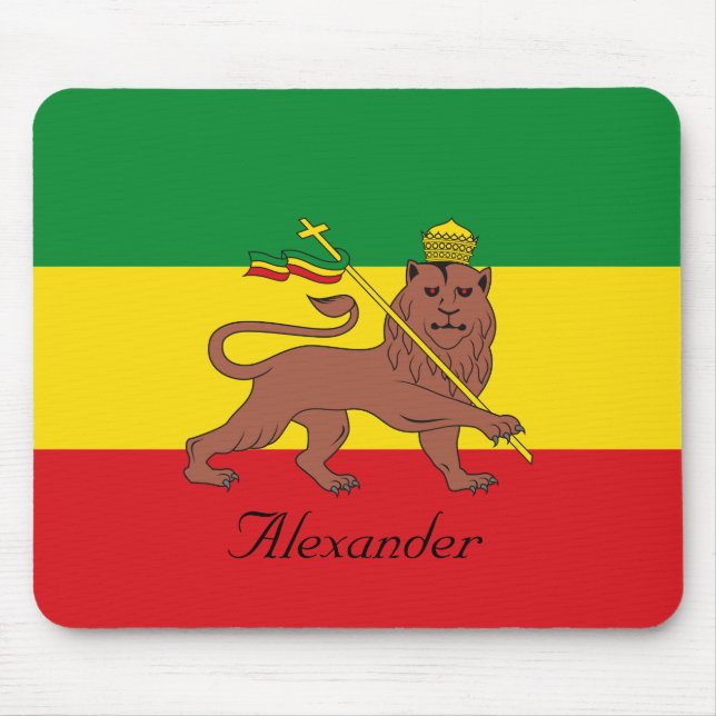 Anpassningsbar Rastafariska Flagga av Etiopien Lej Musmatta (Framsidan)
