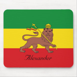 Anpassningsbar Rastafariska Flagga i Etiopien Lejo Musmatta