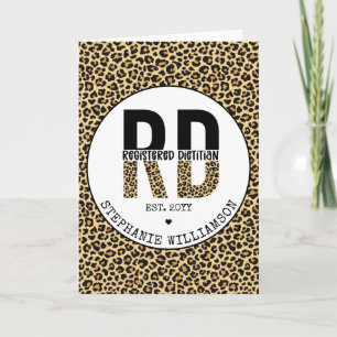Anpassningsbar RD Registrerad Dietitian Cheetah Pr Kort