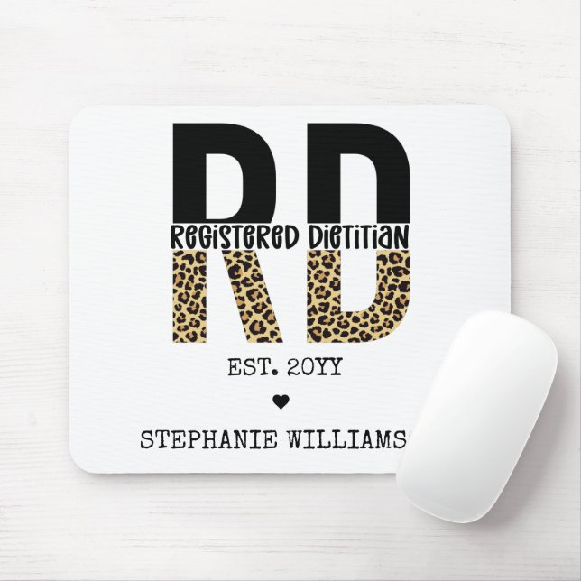 Anpassningsbar RD Registrerad Dietitian Cheetah Pr Musmatta (Med mus)
