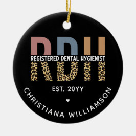 Anpassningsbar RDH-registrerade tandhygienismgåvor Julgransprydnad Keramik