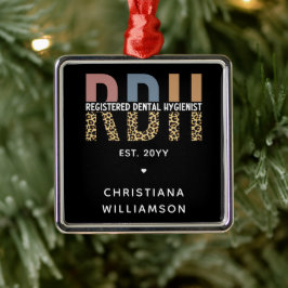 Anpassningsbar RDH-registrerade tandhygienismgåvor Julgransprydnad Metall