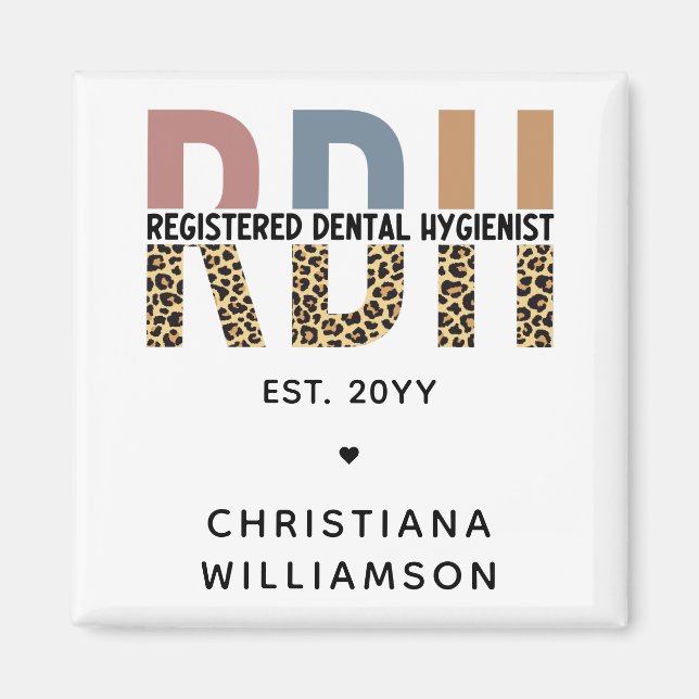 Anpassningsbar RDH-registrerade tandhygienismgåvor Magnet (Framsidan)