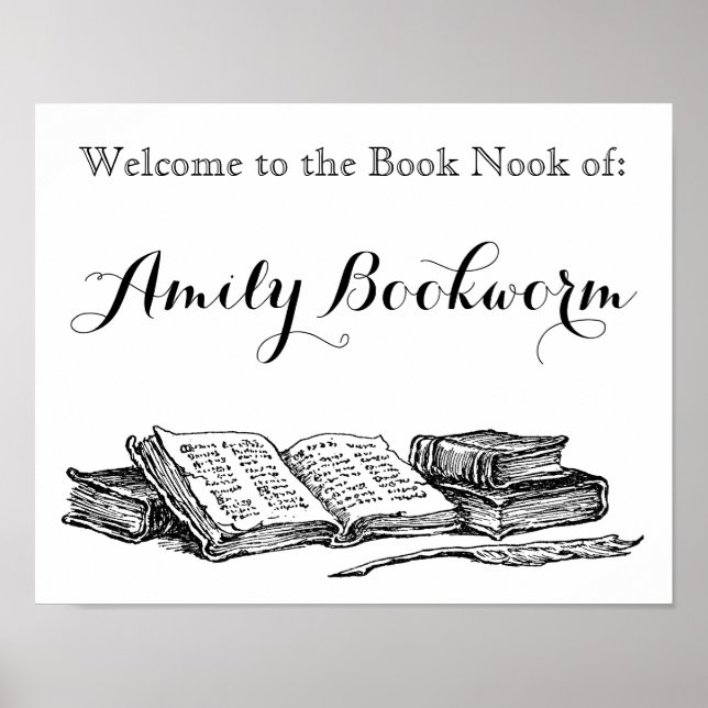 Anpassningsbar Reader Bok Nook Vintage Bokar Poste Poster (Framsidan)