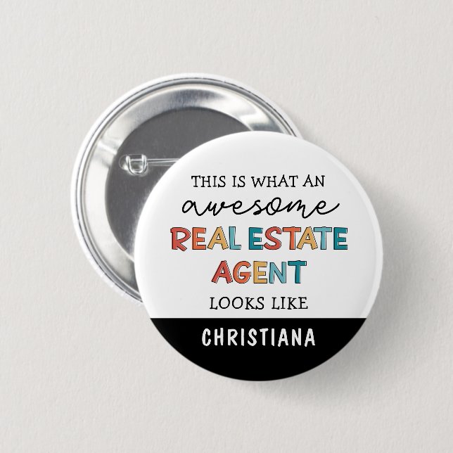 Anpassningsbar Real Gods Agent Funny Fantastisk Re Knapp (Framsida & baksida)