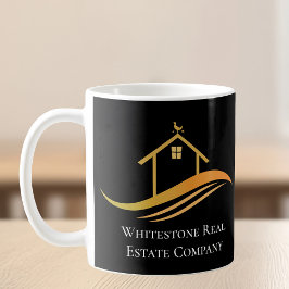 Anpassningsbar Real Gods Company Chic Black Guld R Kaffemugg