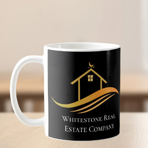 Anpassningsbar Real Gods Company Chic Black Guld R Kaffemugg