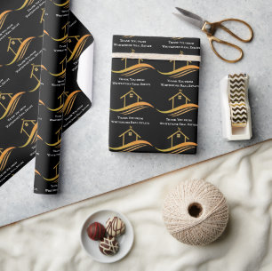 Anpassningsbar Real Gods Company Chic Black Guld R Presentpapper