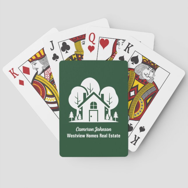 Anpassningsbar Real Gods Company Grönt Forest Hous Casinokort (Baksidan)