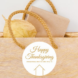 Anpassningsbar Real Gods Company Happy thanksgivin Runt Klistermärke